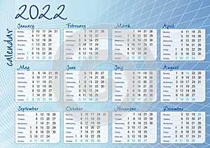 2022 calendario blue lines and gradient calendar photo