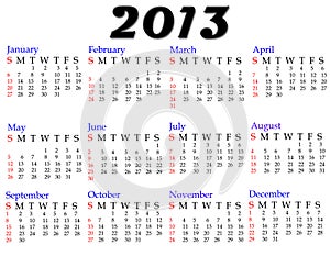 Calender 2013