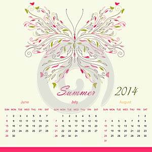 Calender of 2014 year vector
