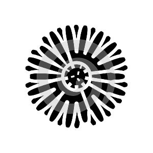 calendula flower bud glyph icon vector illustration