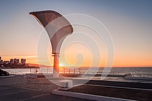 Caleta Abarca Beach at sunset - Vina del Mar, Chile photo