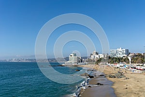 Caleta abarca beach at ViÃÂ±a del Mar, Chile photo