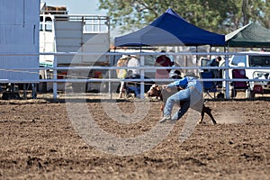 Calf Roping At A Country Rodeo