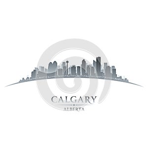 Calgary Alberta Canada city skyline silhouette white background photo