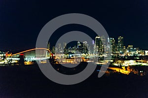 CALGARY, CANADA - dec, 2019 Night view of Calgary skyline