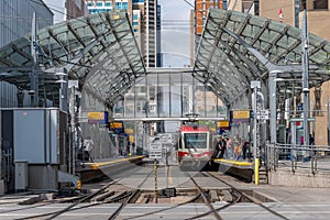 C-Train in downtown Calgary, Alberta