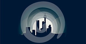 Calgary city cool skyline logo illustration