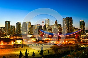 Calgary city skyline in Alberta ,Canada