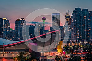 Calgary downtown at night