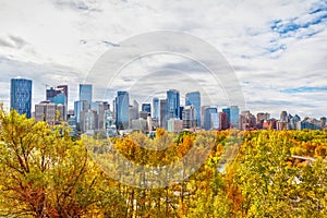 Calgary Downtown Skyline in Autumn Colors photo