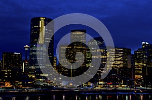 Calgary skyline by night