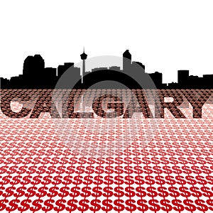 Calgary skyline dollar symbols