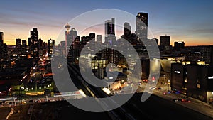 Calgary skyline at night