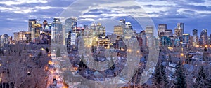 Calgary skyline at sunrise