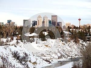 Calgary skyline in winter photo