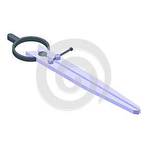 Calibrated caliper icon, isometric style