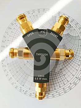 Calibration kit for RF VNA in front of Smith chart