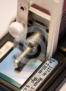 Calibration surface roughness tester machine with gage bloc photo