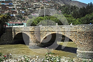 The Calicanto Bridge is located in the city of Huanuco, Peru, and crosses the Huallaga River.