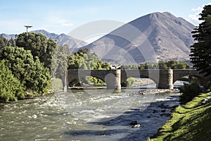 The Calicanto Bridge is located in the city of Huanuco, Peru, and crosses the Huallaga River