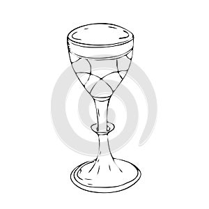 Caliche church communion cup. Graphic arts. Vector. Handmade photo