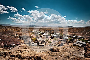 High Angle View of Calico Ghost Town in Mojave Desert, California photo