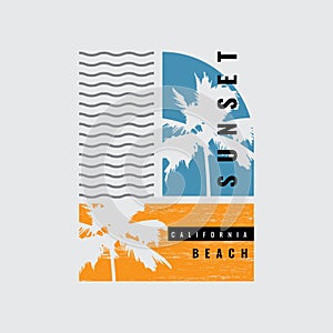 Califoria sunset vector illustration and typography, perfect for t-shirts, hoodies, prints etc.