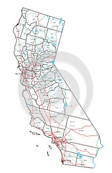 California road and highway map.