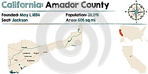 California - Amador county map photo