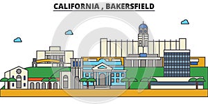 California, Bakersfield. City skyline architecture