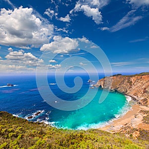 California beach in Big Sur in Monterey County Route 1