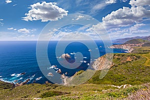 California beach in Big Sur in Monterey County Route 1