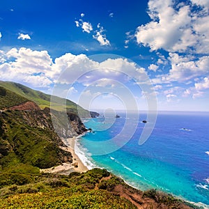 California beach in Big Sur in Monterey County Route 1