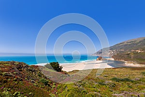 California beach in Big Sur in Monterey Pacific Highway 1