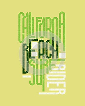 California Beach Surf Typography design