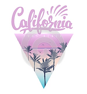 California beach T-shirt Print