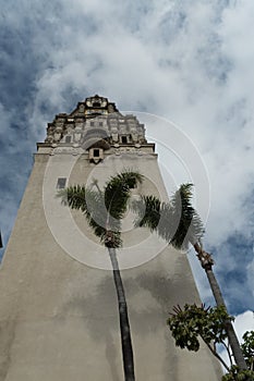 California bell tower and dome at the entrance of Balboa park - 12