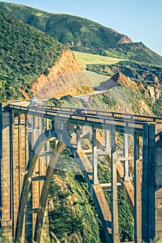 California Bixby bridge in Big Sur Monterey County in Route 1