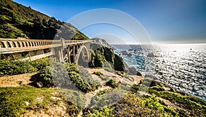 California Bixby bridge in Big Sur Monterey County in Route 1