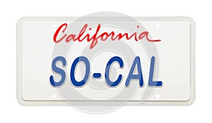 California So Cal License Plate