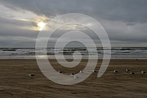 California central coast beach bad weather. Pismo Beach, USA