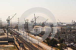 California Cityscape with Sky and Construction Crane