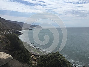 California cliff face at the ocean