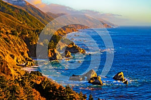 California coast at sunset