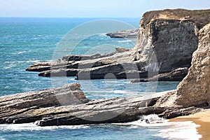 California coastline along US one. Rocky shores and blue waters