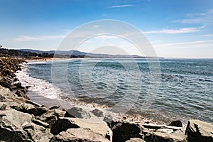 California coastline along US one. Rocky shores and blue waters