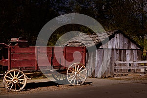 California Columbia carriage in an old Western Gold Rush Town