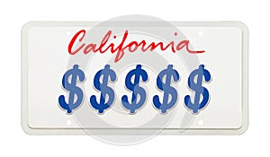 California Expensive License Plate