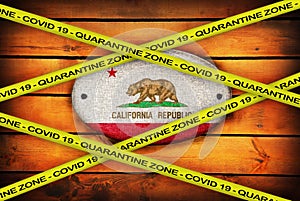 California flag illustration. Coronavirus danger area, quarantined country