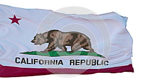 California Flag isolated on white background. 3d illustration